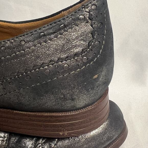 Earthies Santana Pewter Shoes Womens 8.5B Gray Leather Lace Up Wingtip Oxford - Picture 10 of 12
